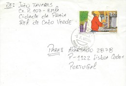 TIMBRES - STAMPS - LETTRE - LETTER - CAPE VERDE / CAP VERT  POUR PORTUGAL - CANNE DE SUCRE - Kap Verde