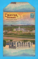 DÉPLIANT //  . DENVER Colorado WHERE THE WEST BEGINS . 20 VUES - (1950) . - Denver