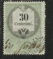 ANTICHI STATI ITALIANI ASI LOMBARDO VENETO 1854 MARCA DA BOLLO 30 CENT. ANNULLATO USED - Lombardo-Venetien