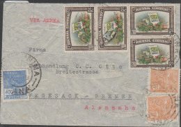 O) 1938 BRAZIL, COFFEE, 400 REIS, AVIACAD, COVER TO GERMANY, XF - Covers & Documents