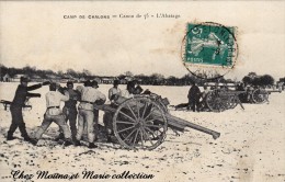 CPA MILITAIRE 1908 CANON DE 75 L ABATAGE CAMP DE CHALONS MAUVAGES ROSIERES EN BLOIS CHAUDIN 2078 - Materiaal