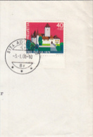6827- ARCHITECTURE, CASTLE, STAMPS ON FRAGMENT, 1980, SWITZERLAND - Lettres & Documents