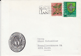 6863- FLOWER, BERRY, TOWN COAT OF ARMS, STAMPS ON COVER, 1984, SWITZERLAND - Covers & Documents