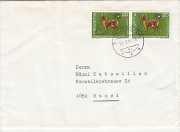 6884- DEER, SWALLOW, STAMPS ON COVER, 1981, SWITZERLAND - Lettres & Documents