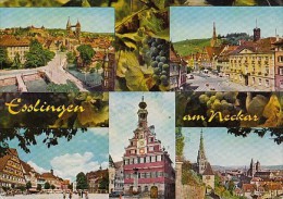 6934- POSTCARD, ESSLINGEN- PANORAMA, WOOD FRAME HOUSES, RIVER, CAR, TOWN HALL, SQUARES, GRAPES - Esslingen