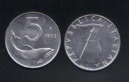RedE - REPUBBLICA 1975 , 5 Lira Delfino Da Rotolino - 5 Lire