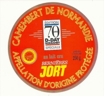 étiquette Fromage Camembert Jort Dernières édition 70 Ans D-DAY Normandy Spéciale - Cheese