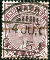 INDIA, COLONIA BRITANNICA, BRITISH COLONY, REGINA VITTORIA, QUEEN VICTORIA, 1882,  USATO, Scott 38 YT 35(a) - 1882-1901 Empire