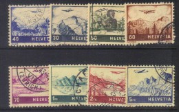 H367 - SVIZZERA 1941 , Posta Aerea Serie 27/34 Usata - Used Stamps