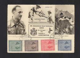Liechtenstein PK XIV International Scout Conference Vaduz 1953 - Cartas & Documentos