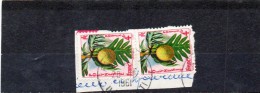 POLYNESIE FRANCAISE      2 Timbres 4,00 F     1958    Y&T: 13     Sur Fragment Oblitérés - Oblitérés