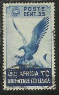 AFRICA ORIENTALE ITALIANA EASTERN ITALIAN AOI 1938 SOGGETTI VARI CENT. 35 USATO USED - Africa Oriental Italiana