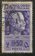 AFRICA ORIENTALE ITALIANA EASTERN ITALIAN AOI 1938 SOGGETTI VARI CENT. 50 USATO USED - Africa Oriental Italiana