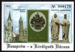 Hungary 2001. Veszprém - The City Of Queens - Commemorative Sheet Special Catalogue Number: 2001/40. - Commemorative Sheets