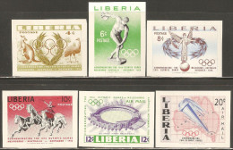 Liberia 1956 Mi# 498-503 B ** MNH - Imperf. - 16th Olympic Games At Melbourne - Estate 1956: Melbourne