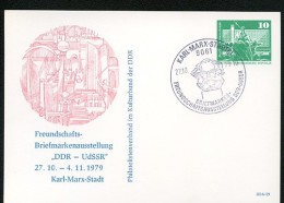 Sost. KARL MARX Denkmal Auf DDR PP16 D2/037 Privat-Postkarte  Karl-Marx-Stadt 1979 NGK 4,00 € - Karl Marx