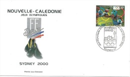 FDC Nouvelle Calédonie - Jeux Olympiques Sydney 2000 : Boxe - Oblitération 15/09/2000 Nouméa - FDC