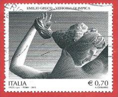 ITALIA REPUBBLICA USATO - 2013 - Centenario Della Nascita Di Emilio Greco - € 0,70 - S. 3411 - 2011-20: Afgestempeld