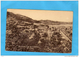 Sainte Lucia-southern End Of Cashies -beau Plan De La Ville- La-mer Et La Cocotiers -années 1910-20 - St. Lucia