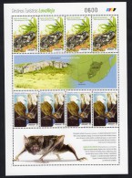 Uruguay 2014 MNH Sheet Vampire Bat Frog  Murcielago Vampiro Rana Vampire Chauve-souris Grenouille Map Karte  Cavern - Bats