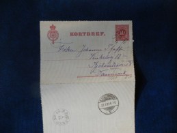 A3888    CP  1893 POUR LE DANMARK - Postal Stationery