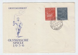 Germany OLYMPIC GAMES FIRST DAY COVER FDC 1956 - Verano 1956: Melbourne