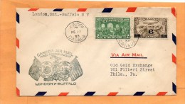 London To Buffalo Canada 1933 Air Mail Cover - Eerste Vluchten