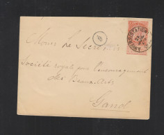 Lettre 1895 Anvers Station Pour Gand - 1883 Leopold II