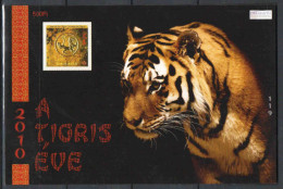 Hungary 2010. The Year Of The Tigers / Animals Commemorative Sheet Special Catalogue Number: 2010 / 56 - Feuillets Souvenir