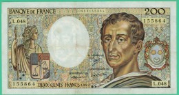 France -  200.Francs -  Montesquieu - N°.L.048 / 155864 - 1987- TTB - 200 F 1981-1994 ''Montesquieu''