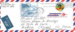 Global Forever Stamp (timbre Rond) Belle Lettre Adressée En Andorre - Cartas & Documentos