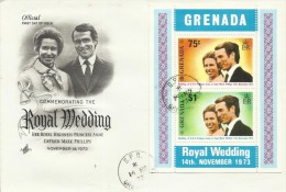 Grenada 1973 Royal Wedding Souvenir Sheet FDC - Grenada (...-1974)