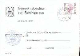 Omslag Enveloppe Gemeente - 8981 - RENINGE - 1976 - Sobres