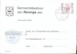 Omslag Enveloppe Gemeente - 8981 - RENINGE - 1976 - Enveloppes