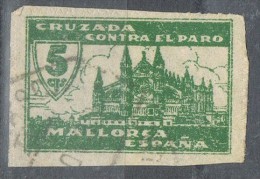 Sello Cruzada Contra El Paro, MALLORCA 5 Cts Verde, Guerra Civil º - Viñetas De La Guerra Civil