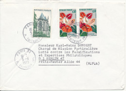 France Cover Sent To Germany 5-4-1973 (flowers) - Lettres & Documents