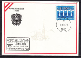 Europa CEPT - Année 1984 - Autriche - Carte Postale Blanche De 1984 - Oblitération Wien - Salon Philatélique - Covers & Documents