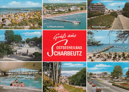 7002- POSTCARD, SCHARBEUTZ- SEA TOWN, PANORAMA, PIER, BEACH, HOTEL, PARK, SWIMMING POOL, CAR, BOATS - Scharbeutz