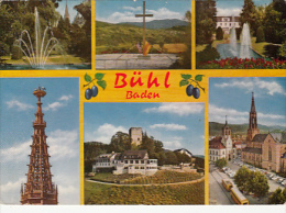7028- POSTCARD, BUHL- FOUNTAIN, CROSS, CATHEDRAL TOWER, VINEYARD, SQUARE, TOWN HALL, BUSS, CAR - Buehl