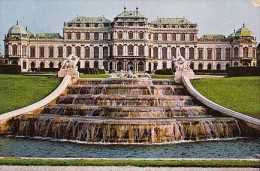 7144- POSTCARD, VIENNA- BELVEDERE PALACE, FOUNTAIN, WATERFALL - Belvedere