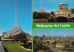 7278- POSTCARD, MELBOURNE- THE ART CENTRE, GALLERY TOWER, CONCERT HALL, PRINCES BRIDGE, BUSS, CAR - Melbourne