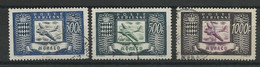 MONACO - 1949 - YVERT AERIEN N°42/44 - OBLITERES - COTE = 222 EUR. - - Gebruikt