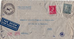 LETTRE BELGIQUE. 1943. PER LUCHTPOST. CENSURE. BOISTORT - PORTO.  / 64 - Covers & Documents