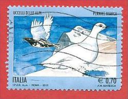 ITALIA REPUBBLICA USATO - 2013 - Uccelli Delle Alpi - Pernice Bianca - € 0,70 - S. 3453 - 2011-20: Oblitérés