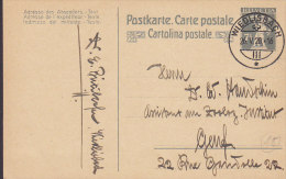 Switzerland Postal Stationery Ganzsache Entero 7½ C Tellknabe WIEDLISBACH 1920 To GENF (2 Scans) - Ganzsachen