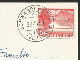 SCHWÄNDI Ob Schwanden Detailansicht Stempel ! 1957 - Schwanden