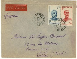 N°314+308 Sur Lettre De Ambalavao Pour Lille Du 21-5-50 - Briefe U. Dokumente