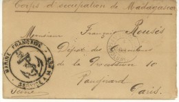 Lettre Du Corps D'occupation De Madagascar De 1898 Pour Paris+timbre à Date De 98 - Storia Postale