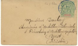 N°42A Sur Lettre  DeDiego-Suarez Pour Brest CaD Bleu Du 9-2-04 - Storia Postale