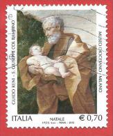 ITALIA REPUBBLICA USATO - 2013 - NATALE RELIGIOSO - S.Giuseppe Col Bambino, Opera Di G.Reni - € 0,70 - S. 3434 - 2011-20: Used